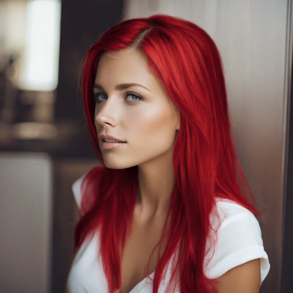 After: Woman with red hair